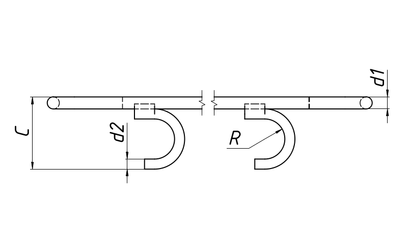 Чертеж подвеса крепления кабелей в шахтах и  рудниках